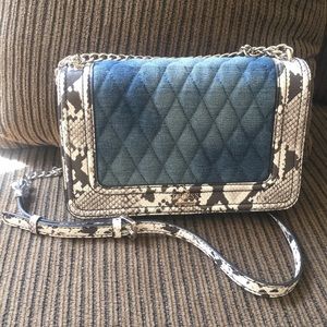 Denim & (faux) Snakeskin Handbag